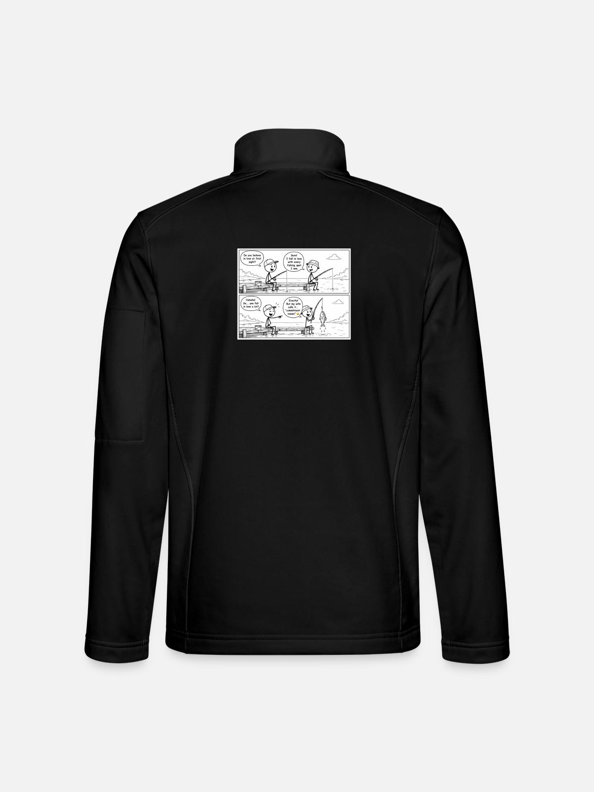 Hooked on Commitment - Unisex Softshell Jacket - black - Back