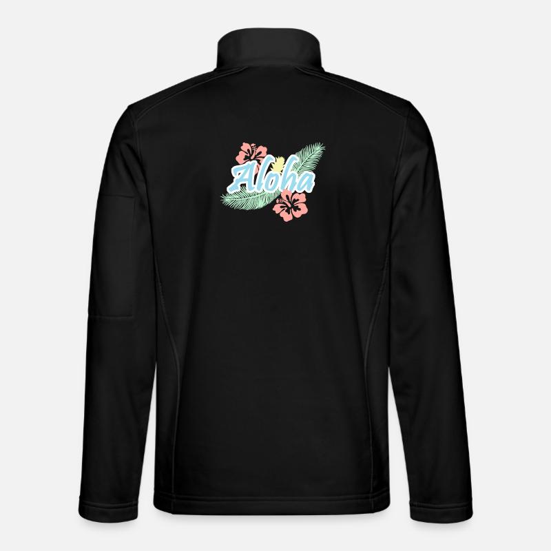Fleurs tropicales d’été Aloha - Veste en tissu softshell Unisexe - noir