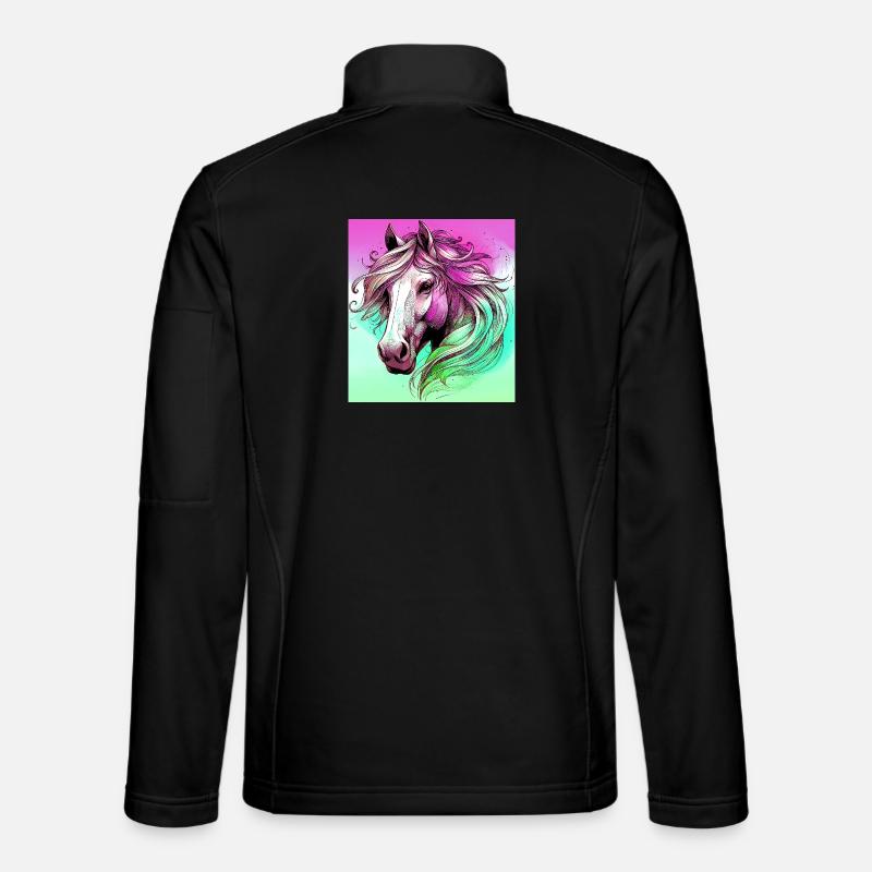 Pferd - Unisex Softshelljacke - Schwarz