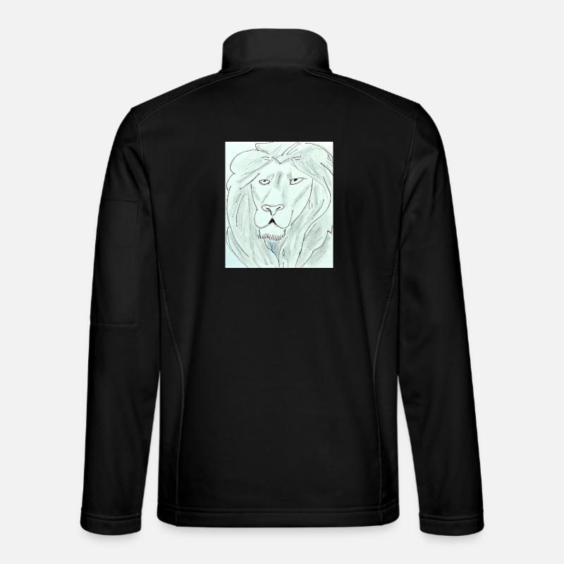 Pure Lion Head Drawing - Unisex Softshell Jacket - black