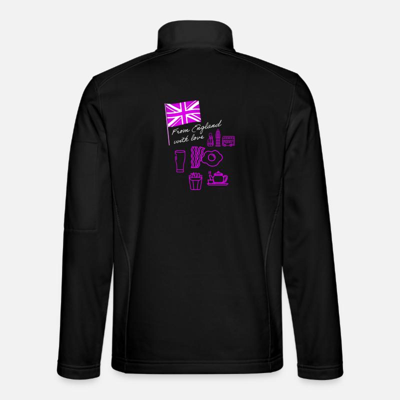 EXANGLIA (Lila + Weißer Text) - Unisex Softshelljacke - Schwarz