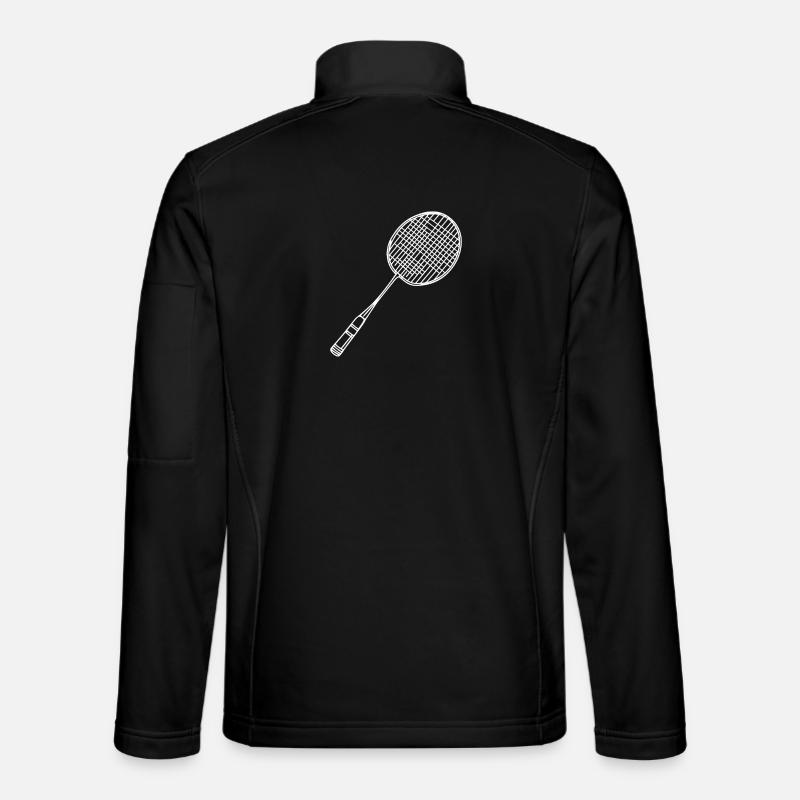Badminton Racket Drawing - Unisex Softshell Jacket - black