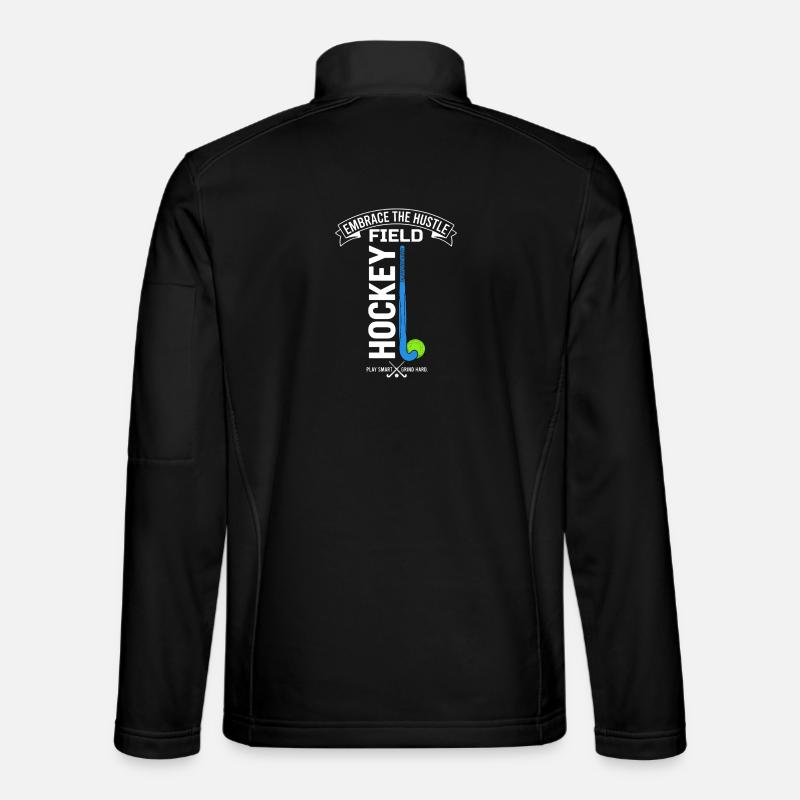 Field Hockey Motivation Hustle Saying - Unisex Softshell Jacket - black