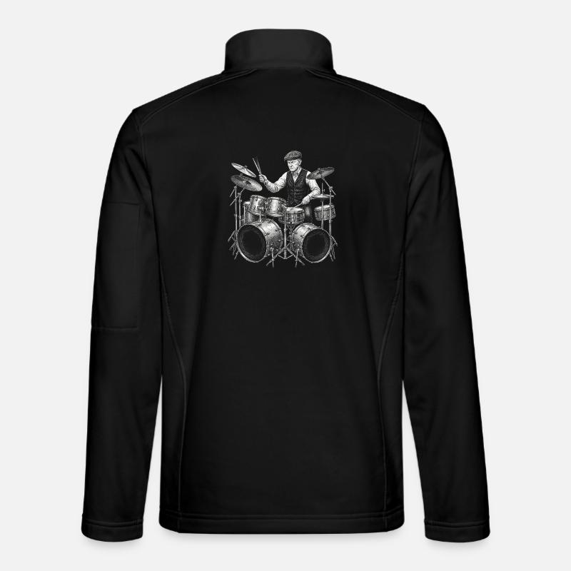 Calvin Coolidge spielt Schlagzeug - Unisex Softshelljacke - Schwarz
