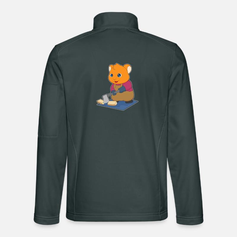Hamster Holzfäller Axt Wald Unisex Softshelljacke