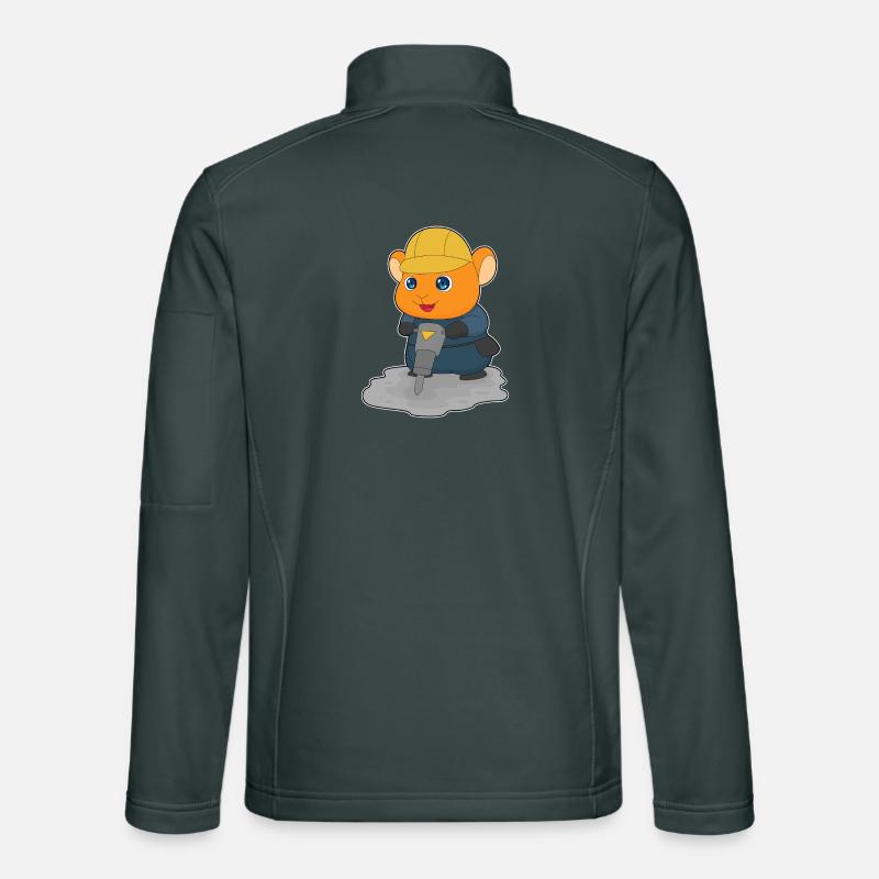 Hamster Construction Worker Jackhammer Construction Site Unisex Softshell Jacket