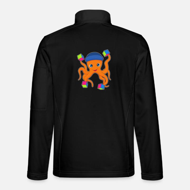 Krake Würfel - Unisex Softshelljacke - Schwarz