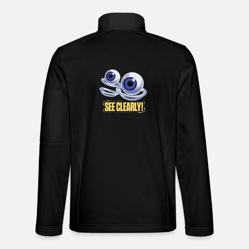 See Clearly Eye Graphic - Unisex Softshell Jacket - black