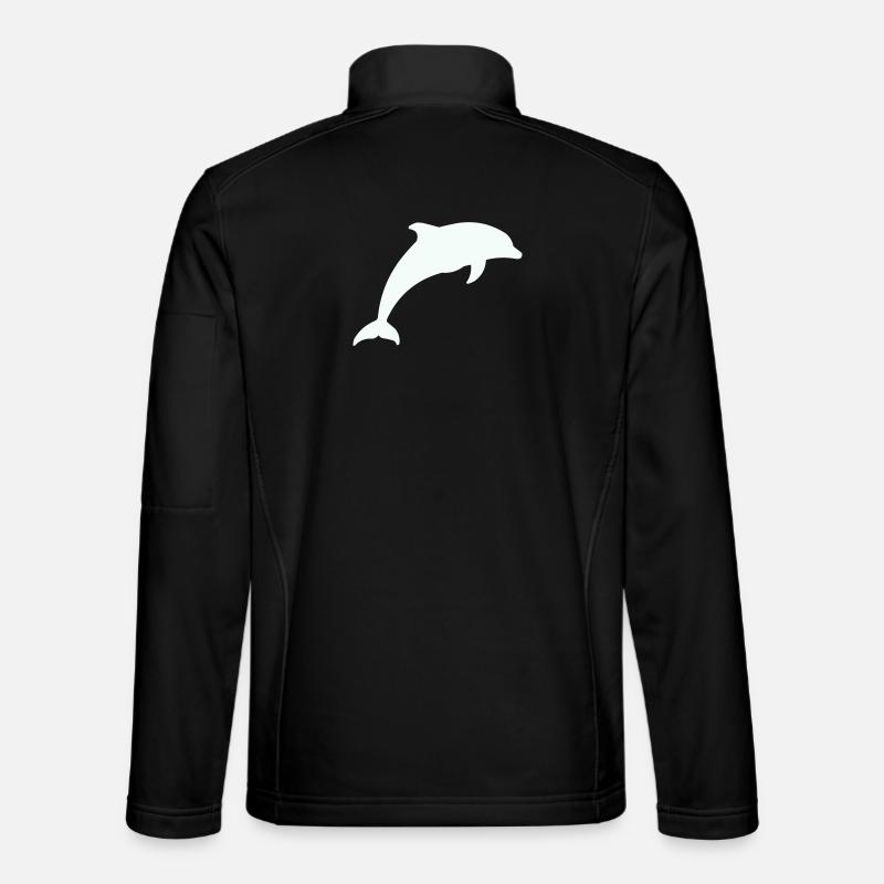 Silhouette de dauphin lumineux - Veste en tissu softshell Unisexe - noir