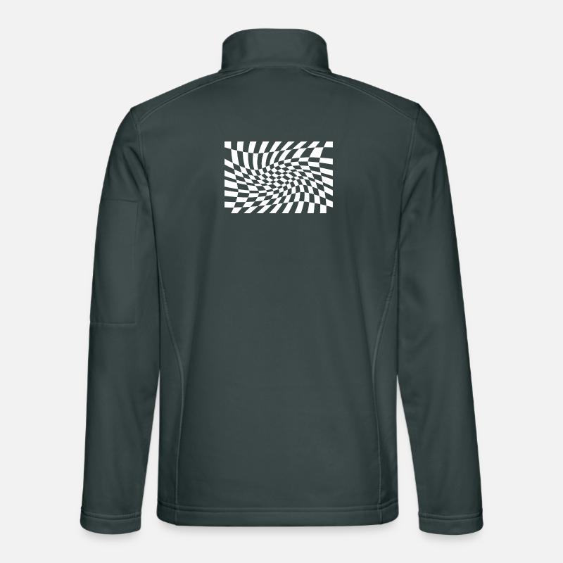 Optischer Checker-Wirbel Unisex Softshelljacke
