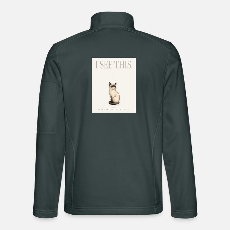 I SEE THIS. Noble Cat Introvert Meme Design Unisex Softshell Jacket
