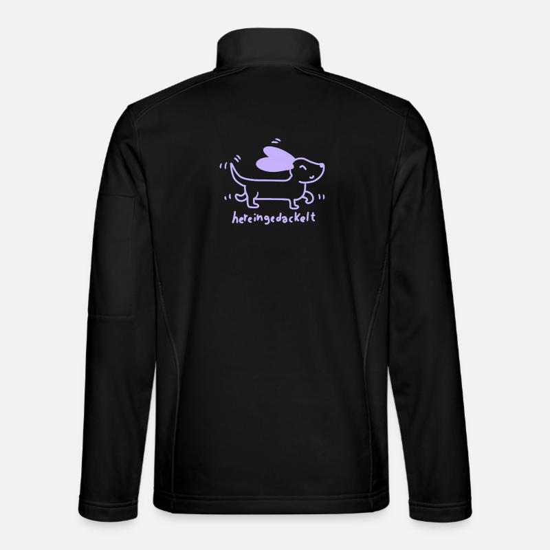 Dackel – Hereingedackt - Unisex Softshelljacke - Schwarz