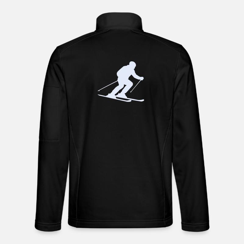 Snow Sketch: Skier Silhouette - Unisex Softshell Jacket - black