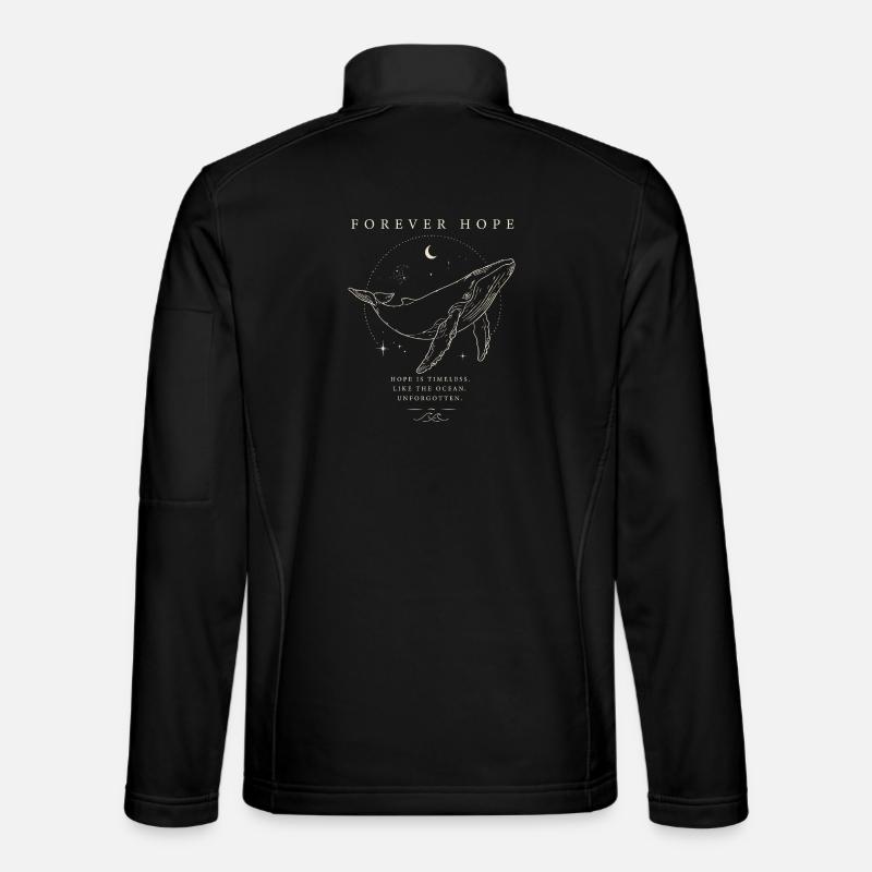 Espoir Éternel - Design Éclatant de la Baleine Inoubliée - Veste en tissu softshell Unisexe - noir