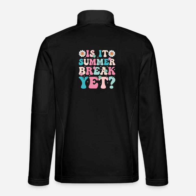 Sommerpause Retro-Blumen Schriftzug - Unisex Softshelljacke - Schwarz