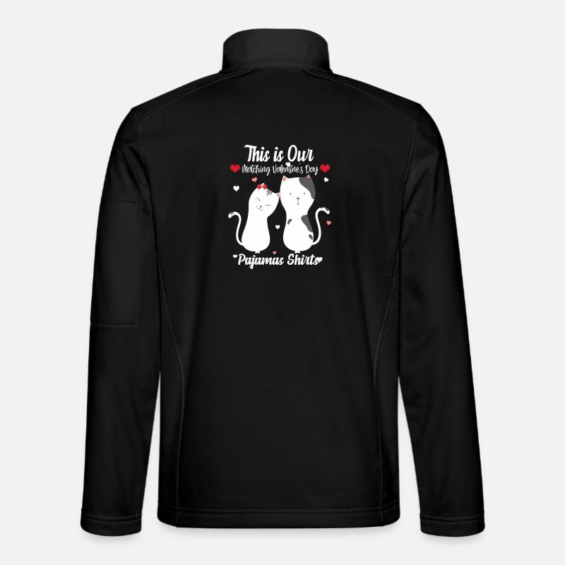 Valentine-Katzen-Pajama-Hemden - Unisex Softshelljacke - Schwarz