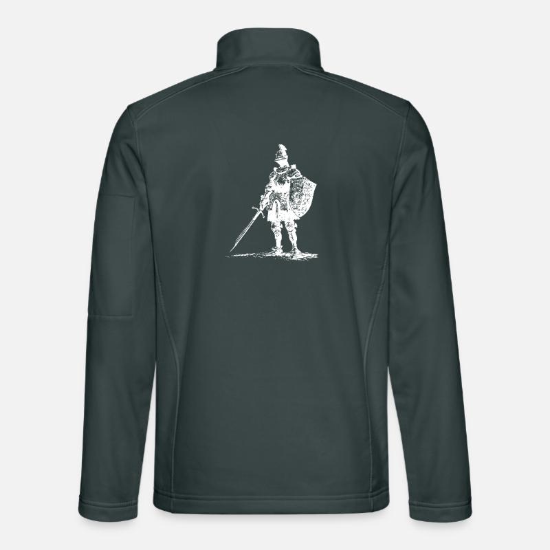 Silhouette de chevalier avec épée et bouclier Veste en tissu softshell Unisexe