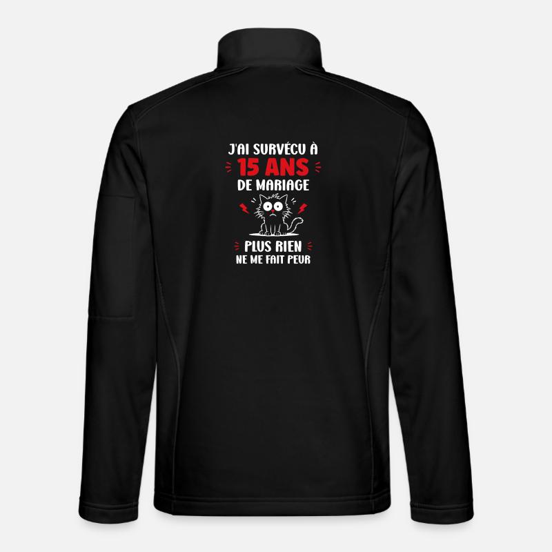 15 ans de mariage - Veste en tissu softshell Unisexe - noir