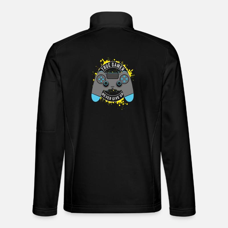True Gamer - Never Give Up - Unisex Softshelljacke - Schwarz