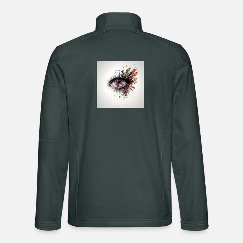Art coloré des yeux avec feuilles Veste en tissu softshell Unisexe