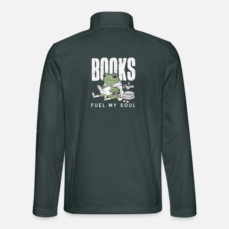 Bücherfrosch & Kaffee Bücherwurm Leseratte Buch Unisex Softshelljacke