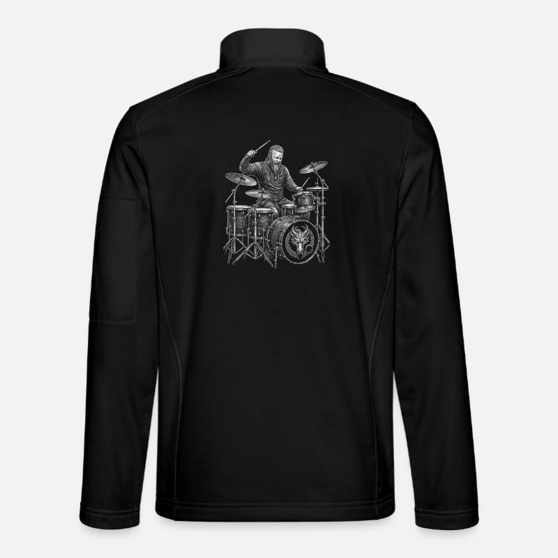 Ragnar Lodbrok plays drums - Unisex Softshell Jacket - black