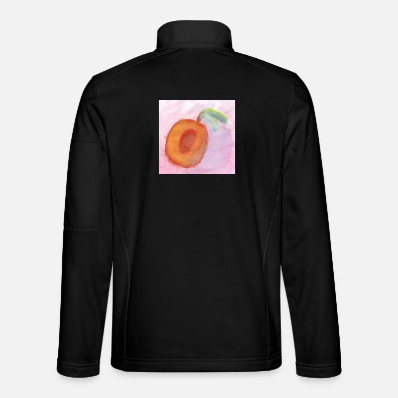 Pfirsisch_Wasserfarben - Unisex Softshelljacke - Schwarz