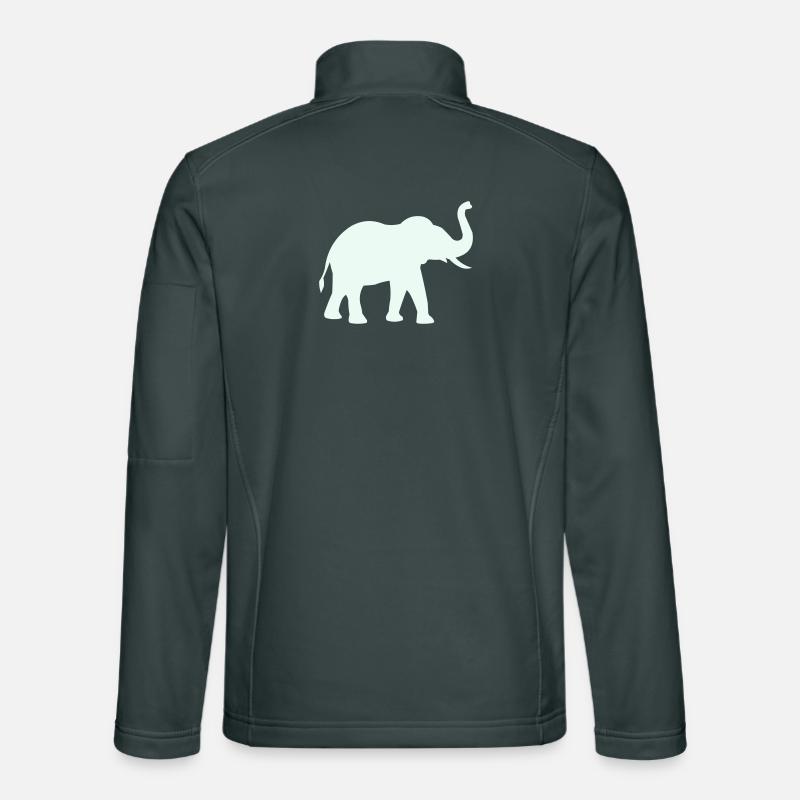 Elephant Silhouette Mint Pastel Unisex Softshell Jacket