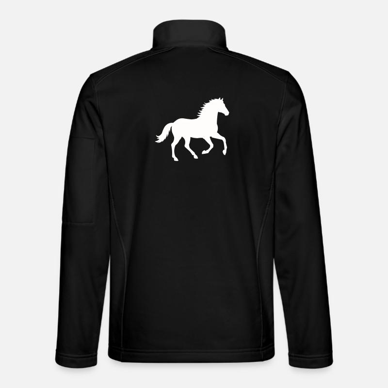 Silhouette eines wilden Pferdes - Unisex Softshelljacke - Schwarz