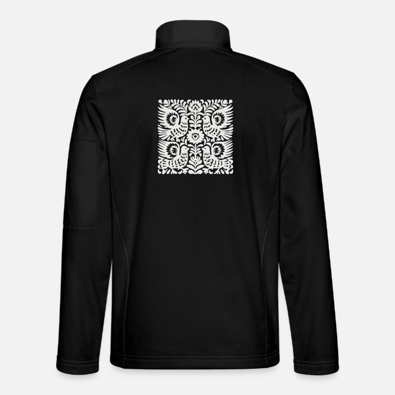 Crête florale de colombe - Veste en tissu softshell Unisexe - noir