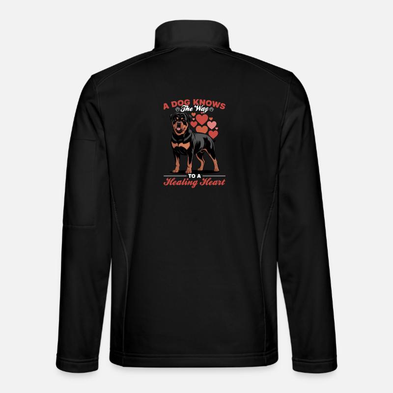 Rottweiler Rottie Dog Breed - Unisex Softshell Jacket - black
