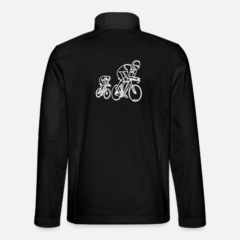Radfahrer Zeichnung - Unisex Softshelljacke - Schwarz