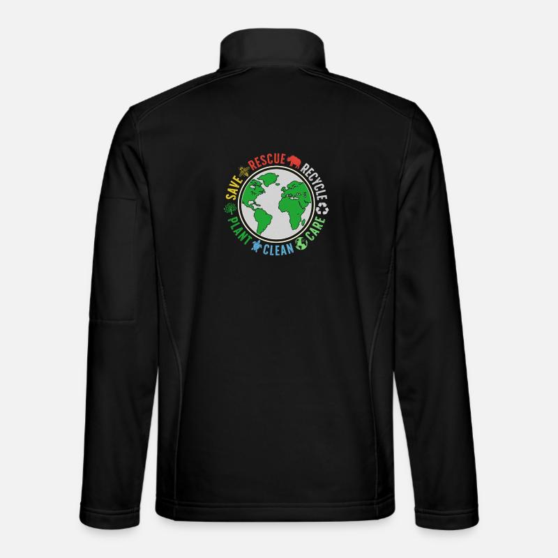 Global Environmental Rescue Logo - Unisex Softshell Jacket - black
