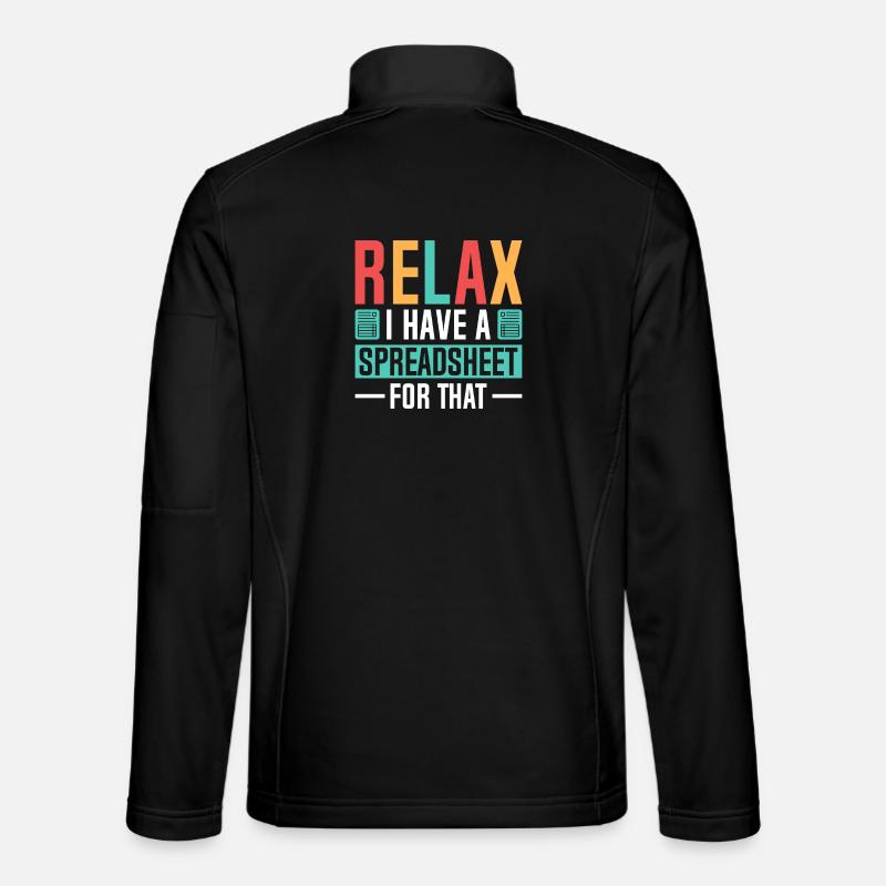 Relax: Spreadsheet Fun - Unisex Softshell Jacket - black