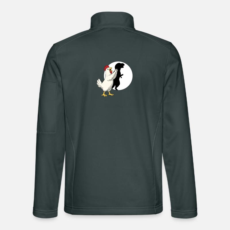 Funny Chicken T Rex Dinosaur Shadow Puppet Unisex Softshell Jacket