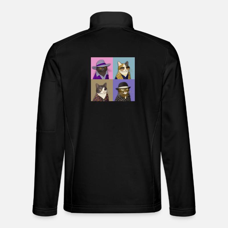 Badass Cat Quartet - Veste en tissu softshell Unisexe - noir