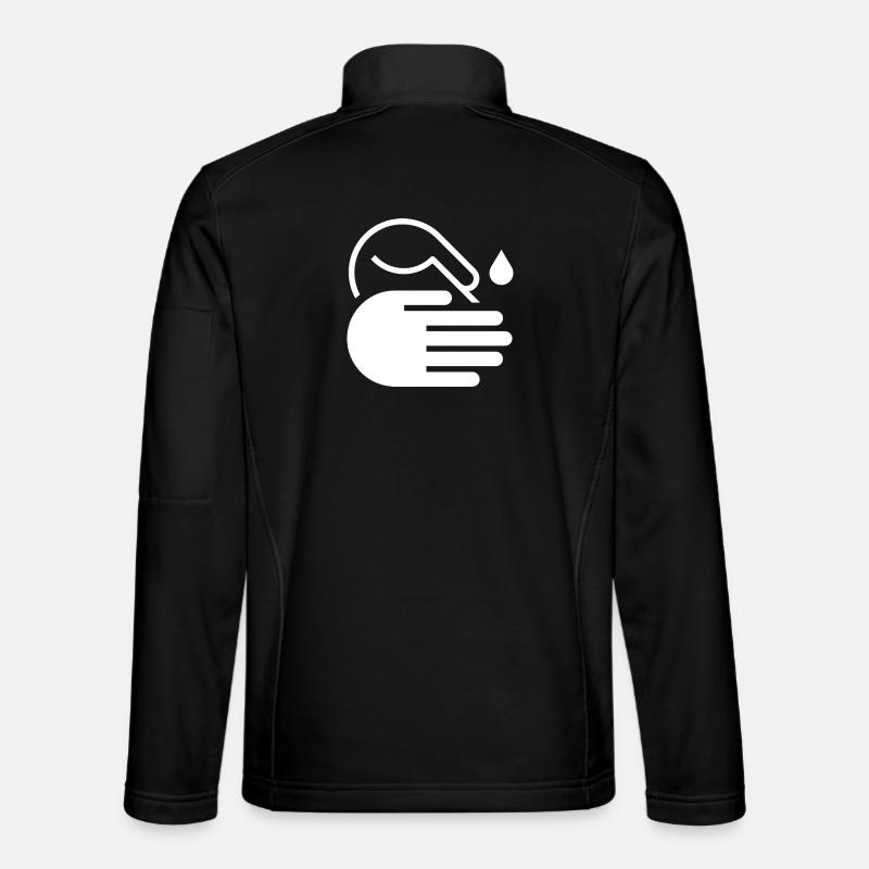 Wash Hands Icon - Unisex Softshell Jacket - black