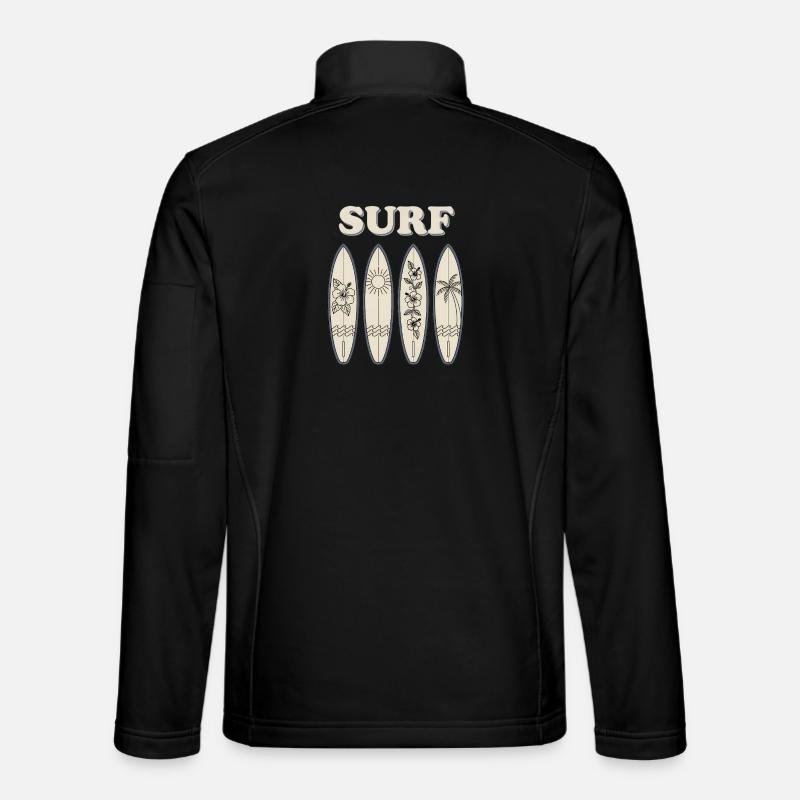 Surf Hibiscus Quartet Surfing - Unisex Softshell Jacket - black