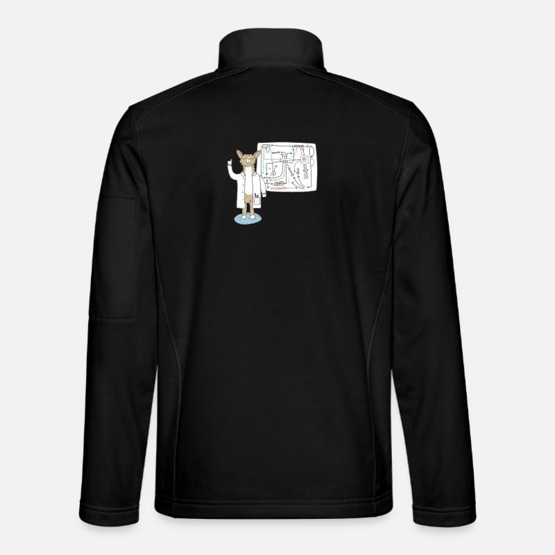 Lama as scientist explains connections - Unisex Softshell Jacket - black
