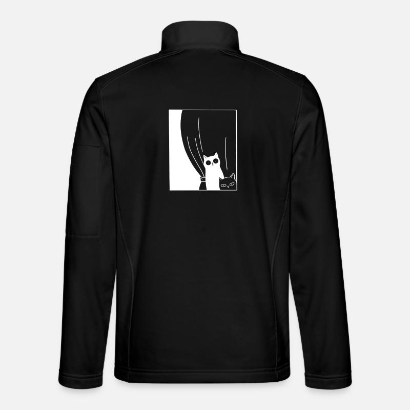 Chats noirs et blancs Veste en tissu softshell Unisexe