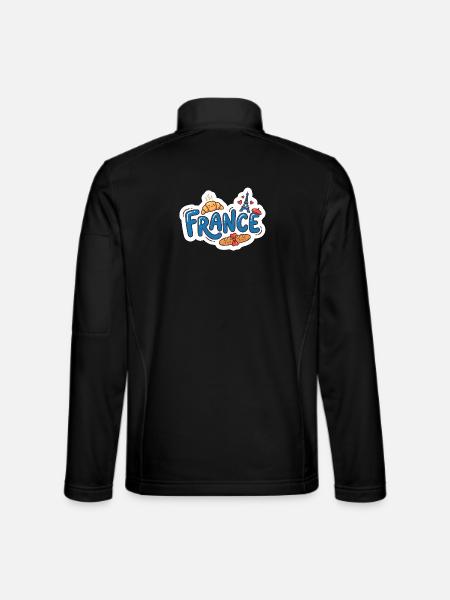 Sticker France Kawaii Croissant Paris - Unisex Softshell Jacket - black