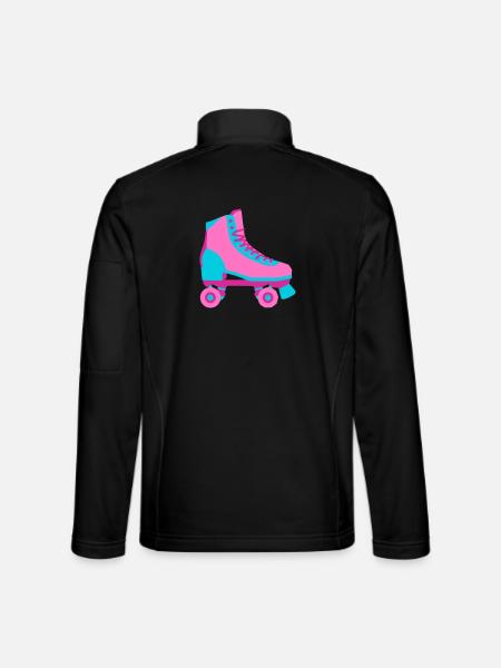 Rollschuh Rollschuhfahren Roller Derby 80er - Unisex Softshelljacke - Schwarz - Hinten