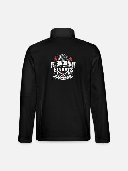 Feuerwehrmann im Einsatz Shirt - Unisex Softshelljacke - Schwarz - Hinten