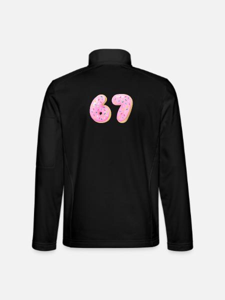 67 Six Seven Number 67 Donut à la crème meme - Veste en tissu softshell Unisexe - noir - Dos