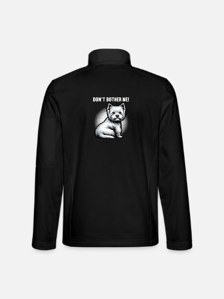 Ne me dérange pas Westie, terrier highland de l’Ouest - Veste en tissu softshell Unisexe - noir - Dos