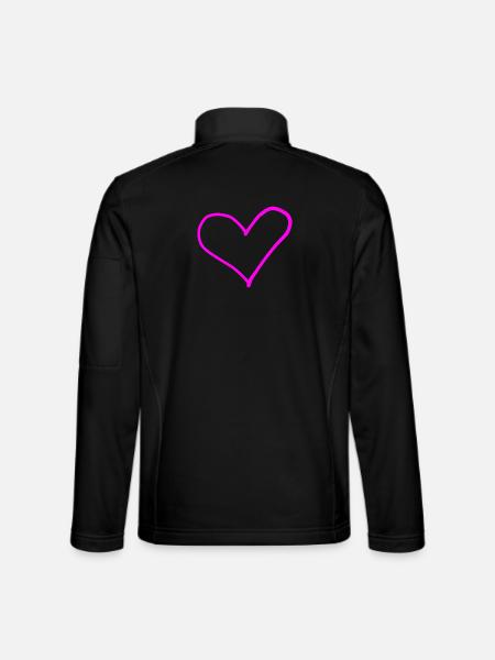 Rosa Herz Geschenkidee Pink Liebe verliebt  - Unisex Softshelljacke - Schwarz - Hinten