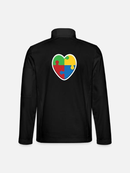 Puzzle du cœur de l’autisme - Veste en tissu softshell Unisexe - noir - Dos