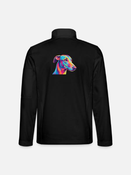Art coloré de lévrier aquarelle - Veste en tissu softshell Unisexe - noir - Dos