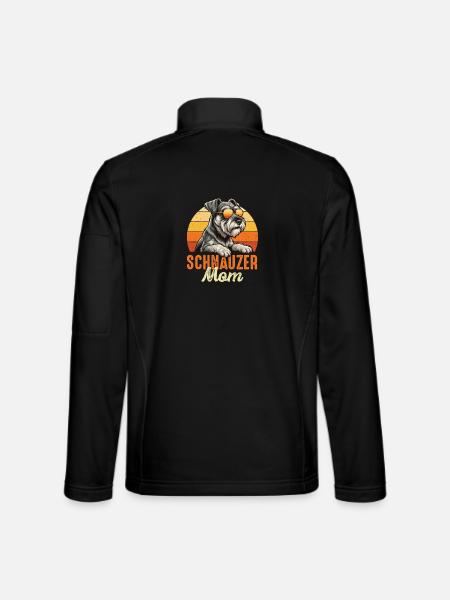 Schnauzer Mom Miniature Standard Giant Pride - Unisex Softshell Jacket - black - Back