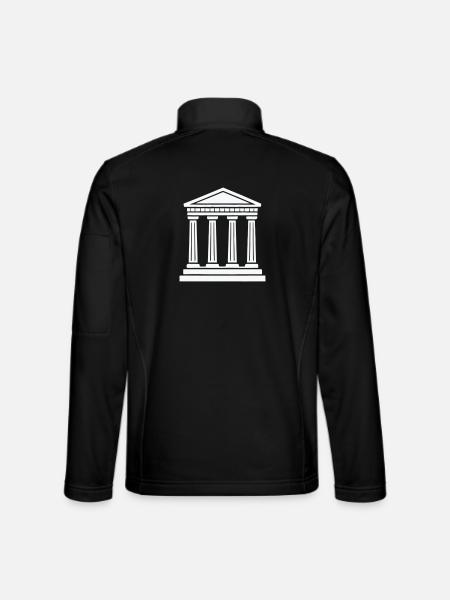 Klassischer Tempel Säulen Silhouette - Unisex Softshelljacke - Schwarz - Hinten